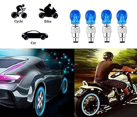 Skull Shape Valve Cap LED Light Wheel Tyre Light for Car, Bike, Cycles