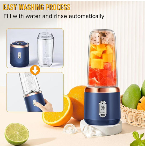 Portable Blender Electric Juicers Fruit Mixers USB Rechargeable Smoothie Mini Personal Juicer 6 Blades 3Gears With 1500 Mah Rechargeable