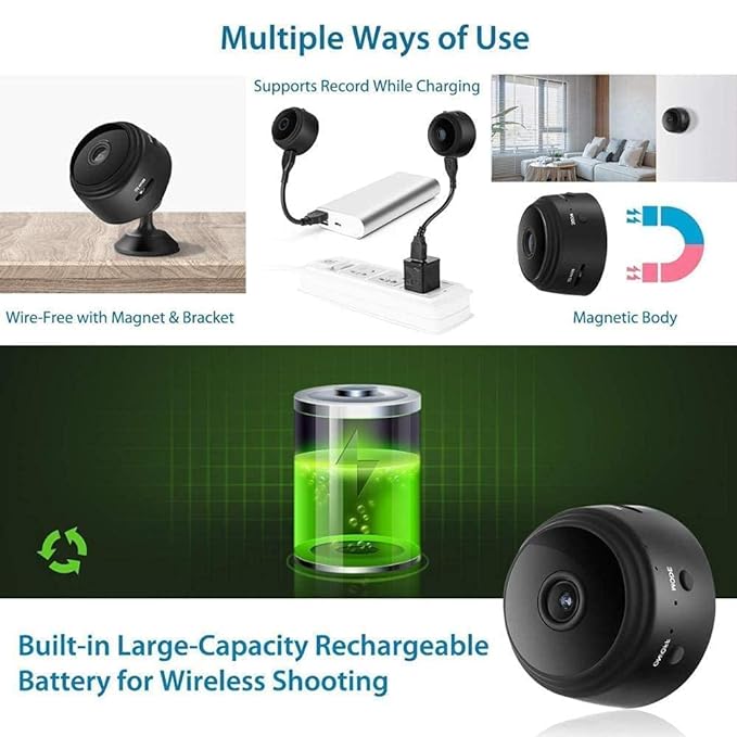 Wireless WiFi, HD 1080p Mini Portable Security Camera