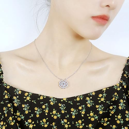 Magnetic Clover Heart Necklace Collection | 2 in 1 Necklace | Rose Gold, Gold, Silver | Waterproof, Anti-Tarnish, Hypoallergenic