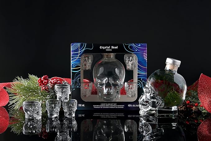 Crystal Head Skull Bottle & Glass